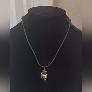 Angel Pendant necklace, silver Charm, Unisex Necklace. 🌴